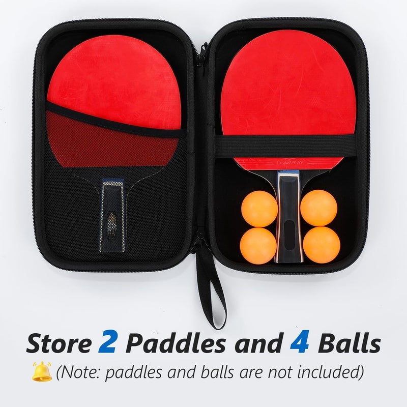 VISEMAN Table Tennis Paddles Case, Ping Pong Paddles Carrying Case Hard Shell, Table Tennis Racket Organizer Bag fits for 2 Paddles and 4 Balls, Ping Pong Rackets Protector - Image 5